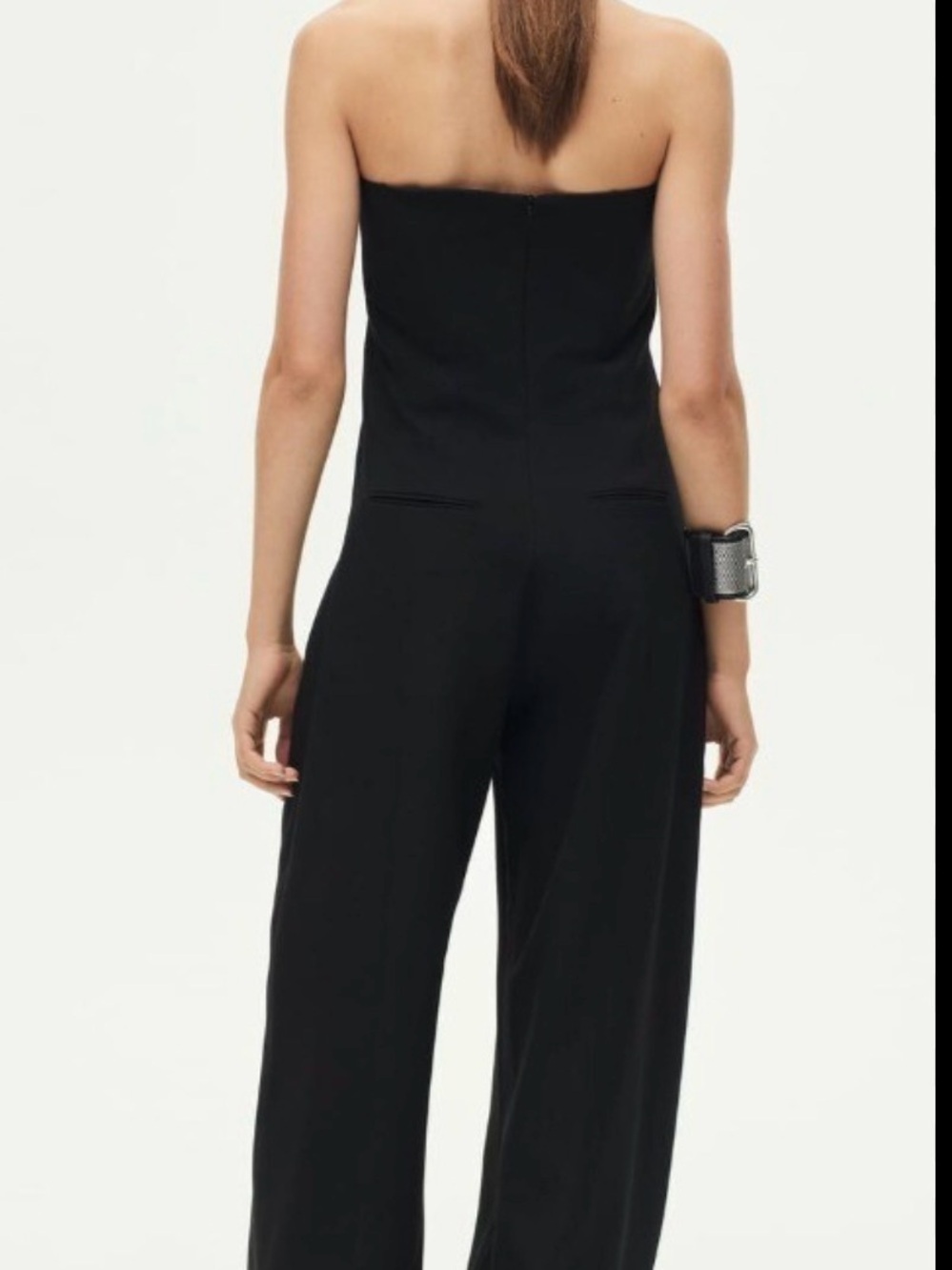 Zara Strapless Black Cargo Jumpsuit - Sleek Women's One-Piece NWT - Picture 2 of 10
